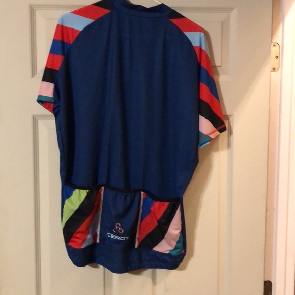 Cerot cycling jersey m/xl short sleeve zip up pockets reflective strips - Picture 3 of 7